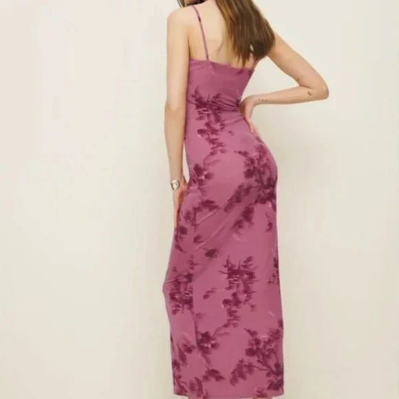 Reformation Pink Floral Midi Dress - Picture 3 of 9